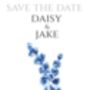 Pack 12 Midnight Larkspur Original Personalised RSVP Wedding Stationery, thumbnail 4 of 5