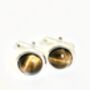 Silver And Tigers Eye Cufflinks, thumbnail 1 of 6