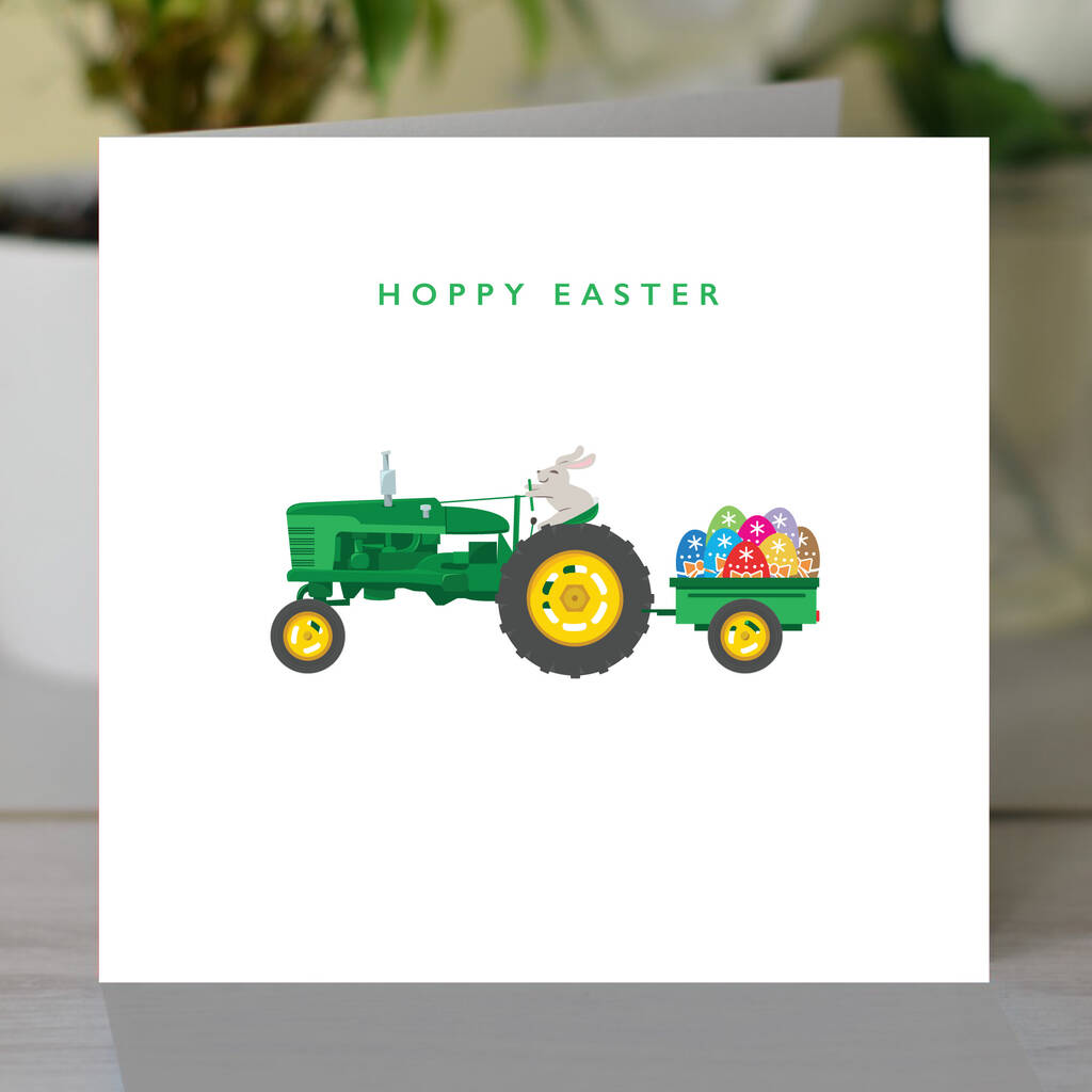 Hoppy Easter Greetings Tractor Card