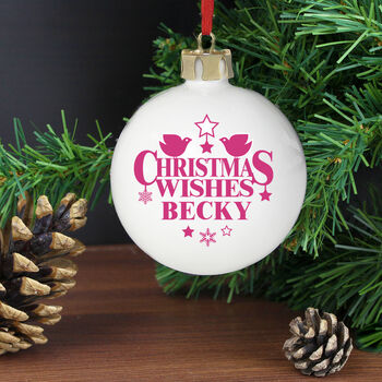 Personalised Christmas Wishes Bauble, 3 of 3