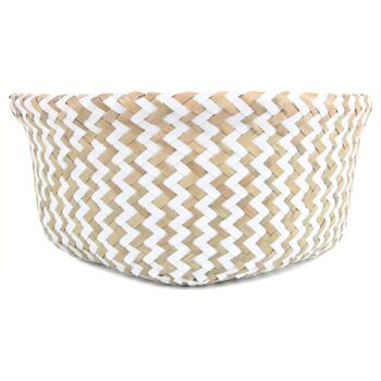 White Small Laundry Basket Wicker Woven, 6 of 8