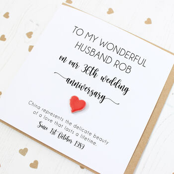 Personalised China 36th Wedding Anniversary Card, 3 of 7
