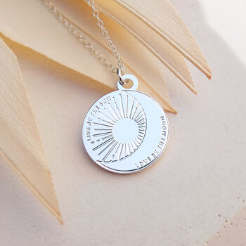 Live By The Sun Love By The Moon Sun And Moon Necklace, 5 of 9