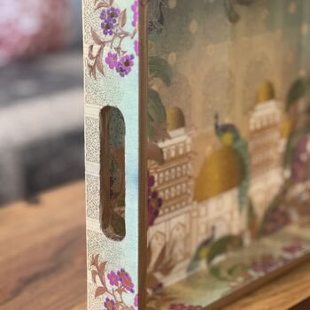 Luxury Lacquer Coated Wood Serving Tray, Printed Medium Size, 4 of 12