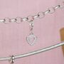 Sterling Silver Pink Crystal Heart Charm, thumbnail 3 of 7