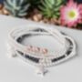 Personalised Sterling Silver And Hematite Five Stack Bracelet Set Gift, thumbnail 2 of 10