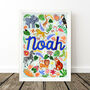 Blue Safari Animal Name Print, thumbnail 4 of 7