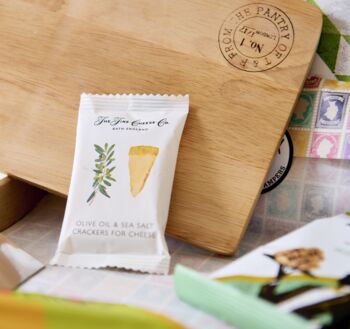 Savoury Letterbox Hamper With Mini Wooden Cheeseboard, 4 of 6