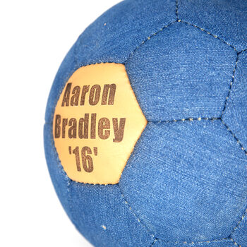 Personalised Denim Football Ball 32 Panel Jeans Ball, 2 of 5