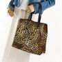 Gold Metallic Leopard Print Tote And Crossbody, thumbnail 1 of 7