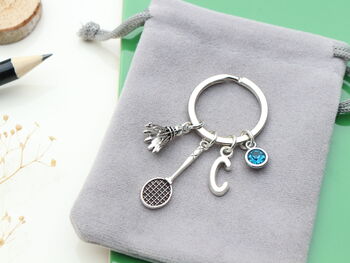 Badminton Personalised Keyring Shuttlecock And Racket, 7 of 9
