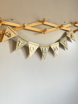 Farm Bunting Personalised Wooden Tractor Bunting For Nursery, 7 of 12