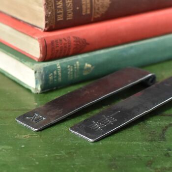 Personalised Raw Steel Scroll Bookmark 11th Anniversary, 6 of 7