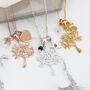 Tree Of Life Necklace Pesonalised With Her Initial And Birthstone Charms, thumbnail 7 of 11