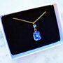 Sapphire Blue Vintage Crystal Leverback Earrings, thumbnail 5 of 8