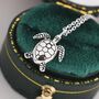 Sea Turtle Pendant Necklace In Sterling Silver, thumbnail 3 of 11