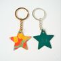 Personalised Marbled Leather Star Keyring, thumbnail 2 of 3