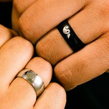 Stainless Steel Yin And Yang Matching Couple Rings, 4 of 5