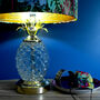 Tropical Glass Pineapple With Golden Leaves Lamp Stand, thumbnail 1 of 8