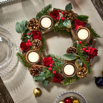 Winter Roses Christmas Candle Holder, 6 of 6