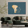 Landscape Gold Silhouette Elephant Turquoise Print, thumbnail 1 of 5