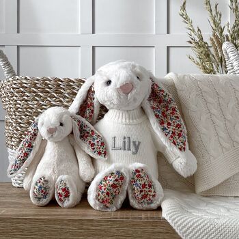 Personalised Blossom Cream Bunny Soft Toy, 4 of 7