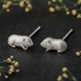 Sterling Silver Guinea Pig Earrings, thumbnail 1 of 4