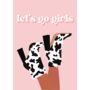 Let's Go Girls Greeting Card, thumbnail 2 of 2