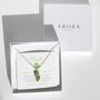August Birthstone Peridot Crystal Necklace, thumbnail 2 of 3