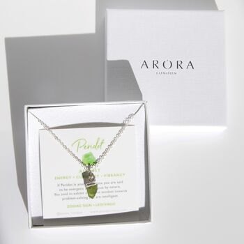 August Birthstone Peridot Crystal Necklace, 2 of 3