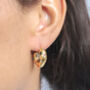 Non Tarnish Chunky Hoop Earrings With Colourful Gems, thumbnail 2 of 8