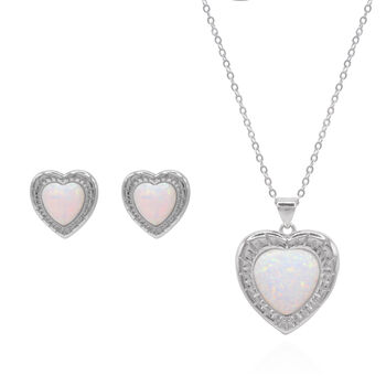 Opal Heart Necklace Gift Set, 9 of 9