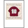 Personalised Embroidered Football Shirt Birthday Card, thumbnail 9 of 10
