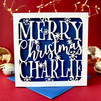 Snowflakes Personalised Christmas Card, 2 of 6