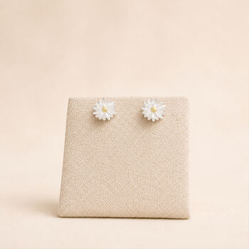 7mm Sterling Silver Daisy Stud Earrings, 3 of 6