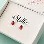 Sterling Silver Ladybird Earrings, thumbnail 1 of 2