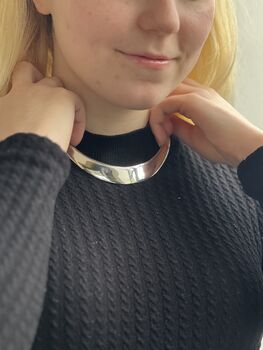 Sterling Silver Choker Necklace With Open Back, 5 of 11
