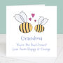 Grandma You're The Bee's Knees Personalised Mother's Day Card, thumbnail 1 of 3