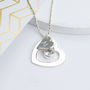 Personalised Silver Double Heart Birthstone Necklace, thumbnail 6 of 11