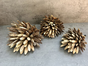 Set Three Handmade Hedgehog Ornaments Coconut, 12 of 12