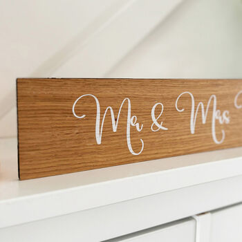 Wooden Wedding Sign Mr And Mrs Keepsake Decoration, 2 of 8