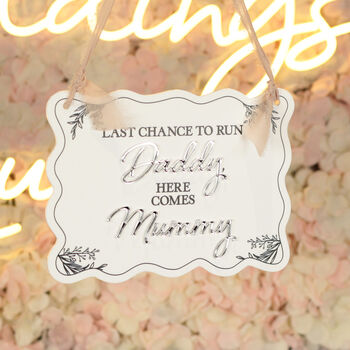 Acrylic Wavy Edge Cute Wedding Carry Sign, 3 of 5