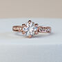 White Crystal Rose Gold Ring, thumbnail 1 of 3