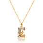 Gold Plated E Initial Necklace With Mother Of Pearl, thumbnail 2 of 6