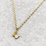 Tiny Solid Gold Butterfly Necklace On Gold Chain, thumbnail 3 of 4