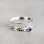 Sterling Silver Birthstone Spinner Ring, thumbnail 3 of 7