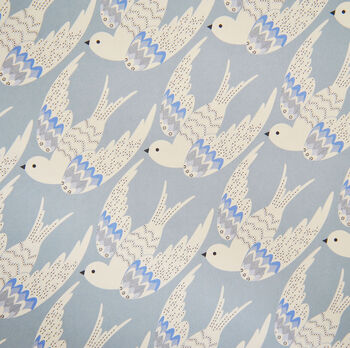 Birds In Blue Christmas Wrapping Paper, 2 of 3