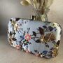 Light Blue Rectangular Floral Handcrafted Clutch, thumbnail 1 of 5