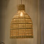 Woven Seagrass Cloche Pendant Light Shade, thumbnail 3 of 5