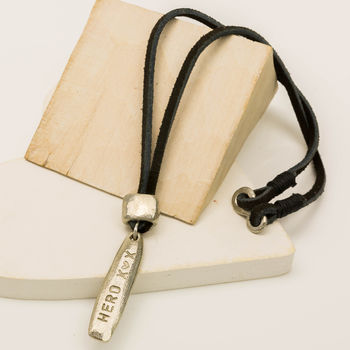 Personalised Chunky Tag And Suede Necklace, 4 of 7